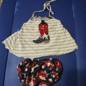 Ricrac & Ruffles 18 months 2 piece cowgirl set